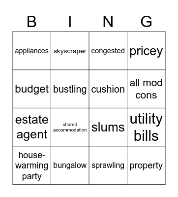 HOME Bingo Card