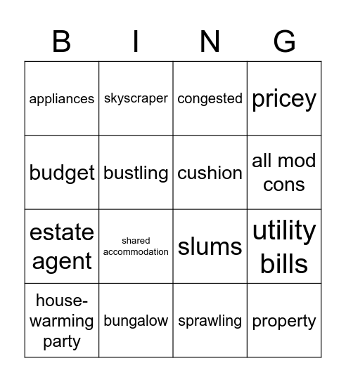 HOME Bingo Card