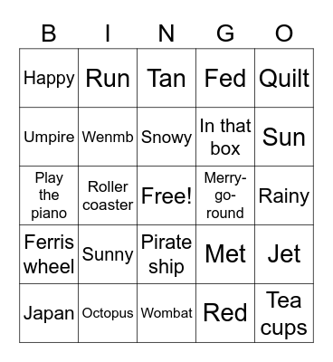 C5 Lesson 18 Book D Bingo Card