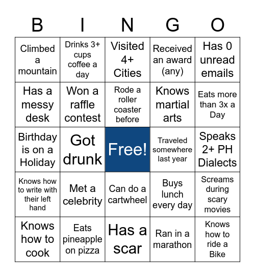 SCS BINGO Card