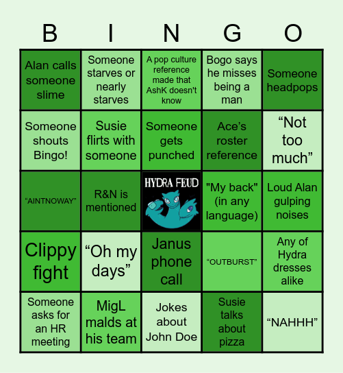 Hydra Feud Bingo Card