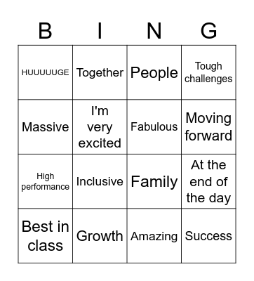 Kick-off meeting Bingo Card