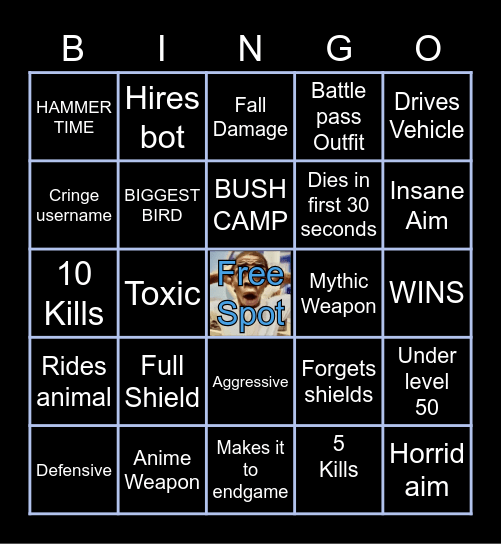 Fortnite Bingo... Bingo Card