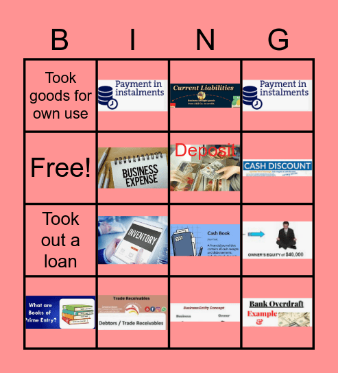 G10 Accounting terms Bingo Card