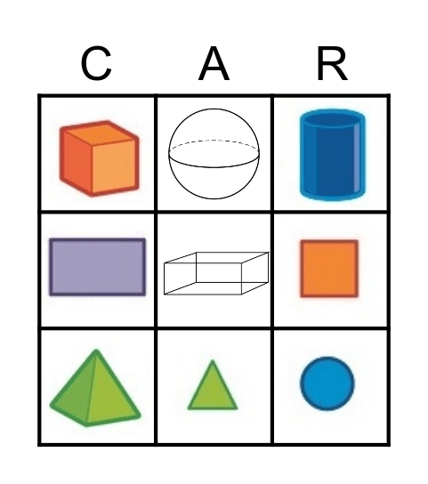 SHAPES Bingo Card