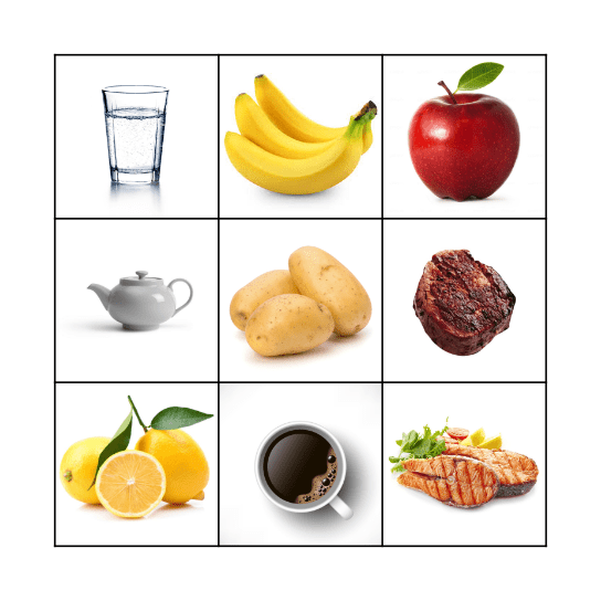 Food & Beverages Bingo! Bingo Card