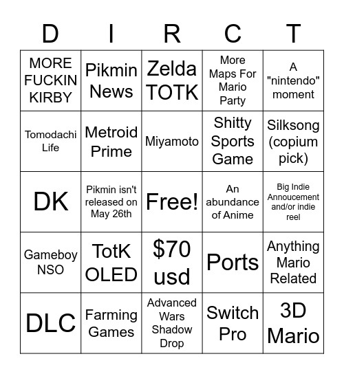 Direct Bingo Card