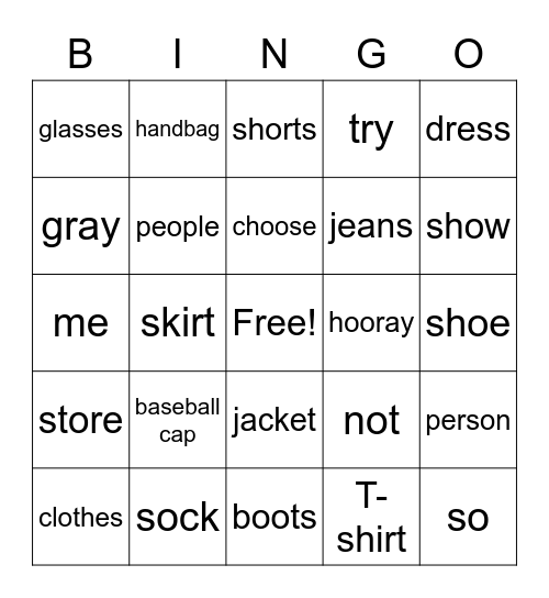 OD1 Voc 7 Bingo Card