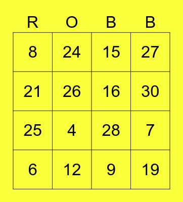Runa Open Borrel Bingo! Bingo Card