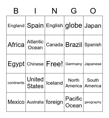 List 19 Bingo Card