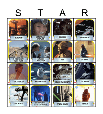 Star Wars BIngo Card