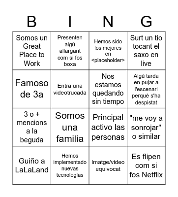 Kick off Bingo Card