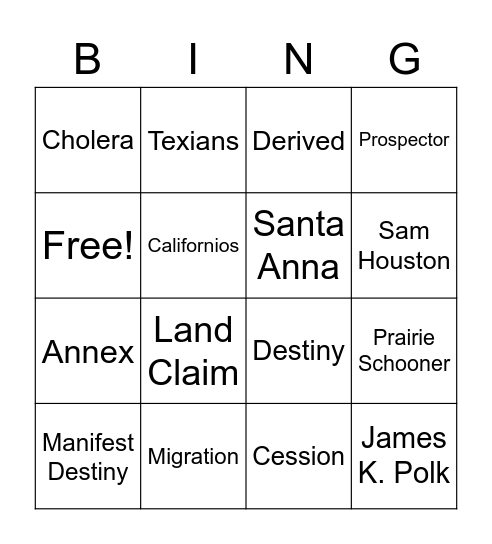 Review Bingo - 2/9 Bingo Card