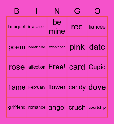 Valentine's Day 2023 Bingo Card