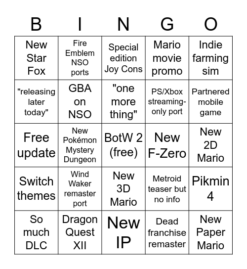 Direct 2/8/23 Bingo Card