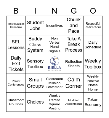 PBIS BINGO Card