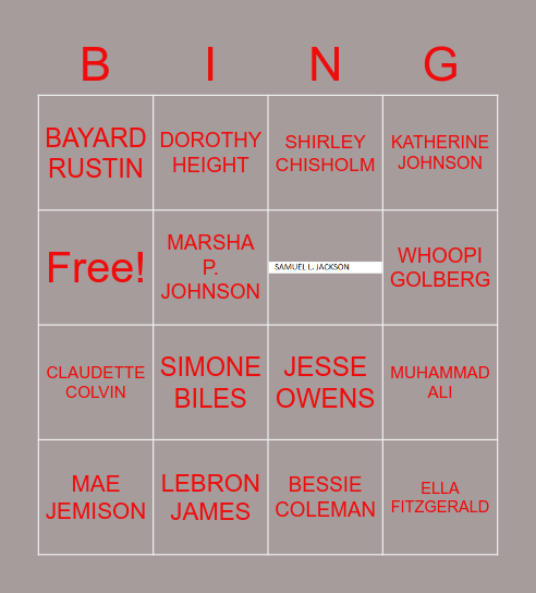 BLACK HISTORY BINGO Card