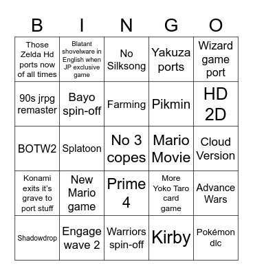 Direct Bingo Card