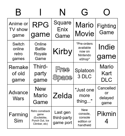 February Direct Bingo Card