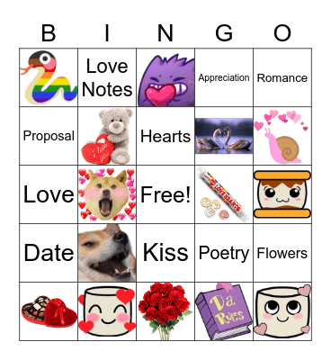 Valentine's Month TIC Bingo Card! Bingo Card
