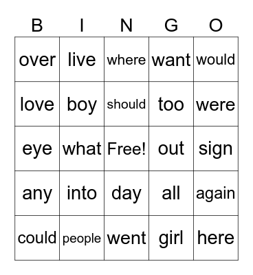 red words: 4.3-6.2 and review Bingo Card