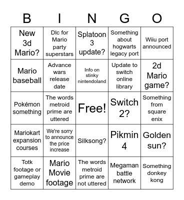 Direct Bingo Card