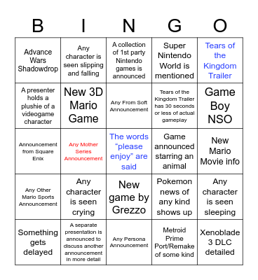 Direct bingo Card