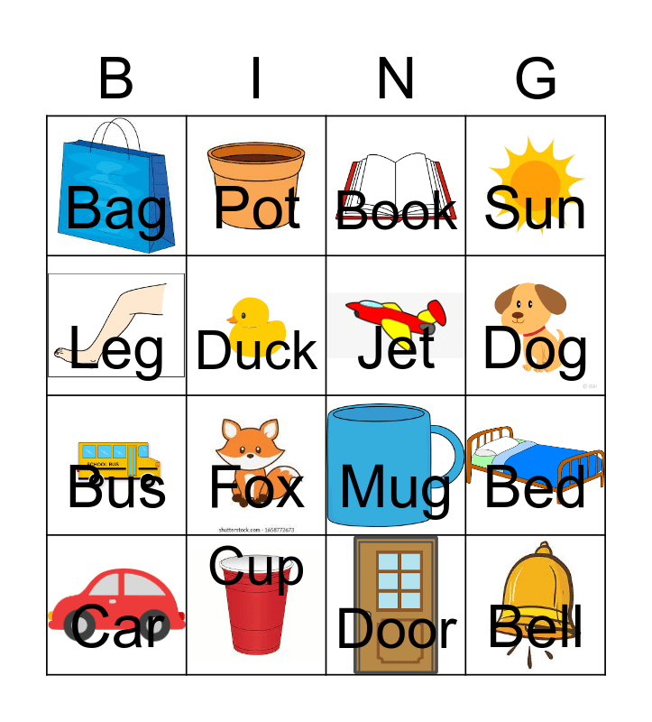 Short Vowel Rhymes Bingo! Bingo Card