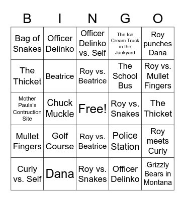 Hoot Chapters 1-8 Bingo Card