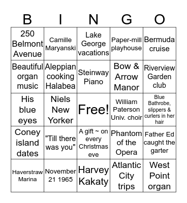 Congratulations Bingo Card