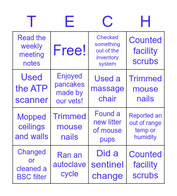 Tech Week Bingo! Bingo Card