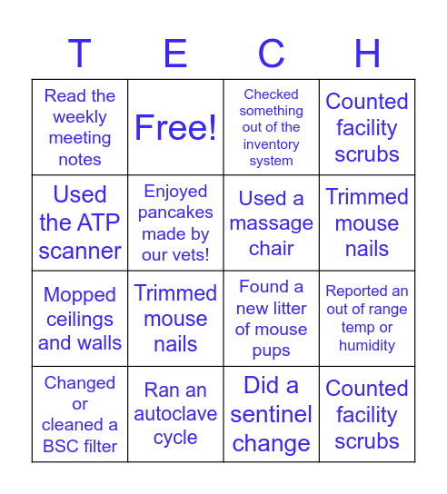 Tech Week Bingo! Bingo Card
