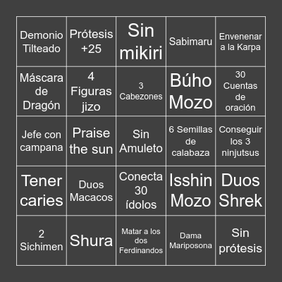 Bingo del Sergio Bingo Card
