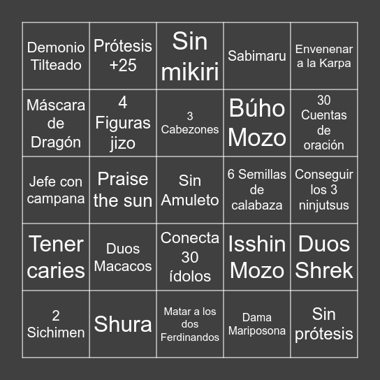 Bingo del Sergio Bingo Card