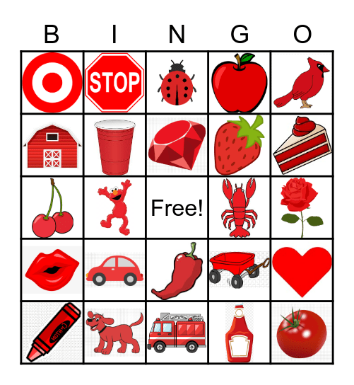 Big Red Party Bingo Card