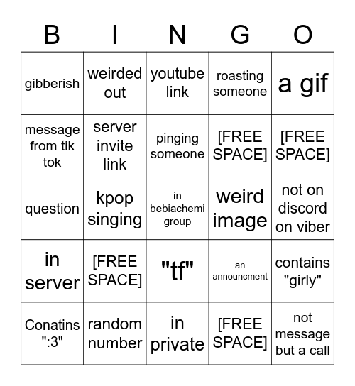 gabriels messages Bingo Card