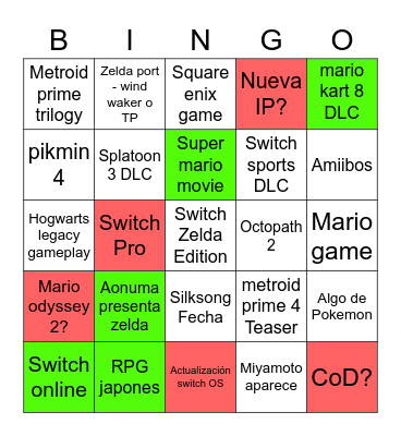 Direct 8Feb Bingo Card