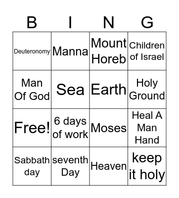 The Lord's Day Bingo Card