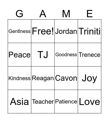 Class Bingo Game Bingo Card