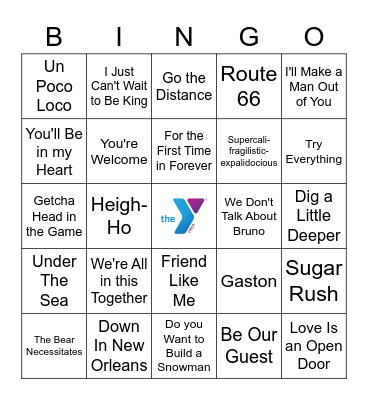 Music Bingo (Disney!) Bingo Card