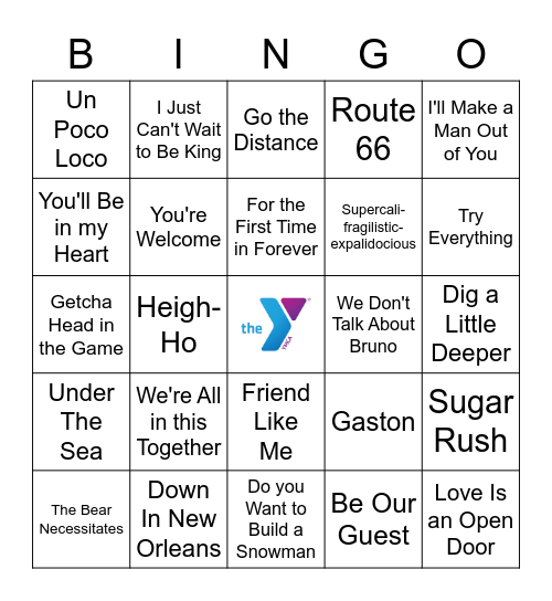 Music Bingo (Disney!) Bingo Card