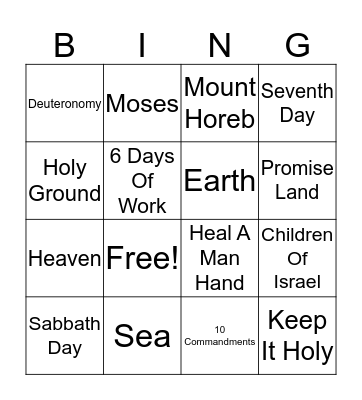 The Lord's Day Bingo Card