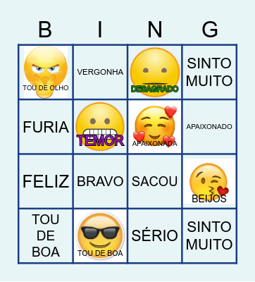 BINGO DAS EMOÇÕES Bingo Card