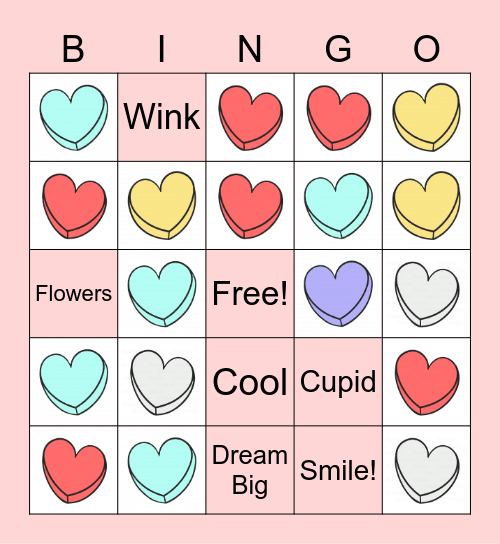 Valentine Action Bingo Card
