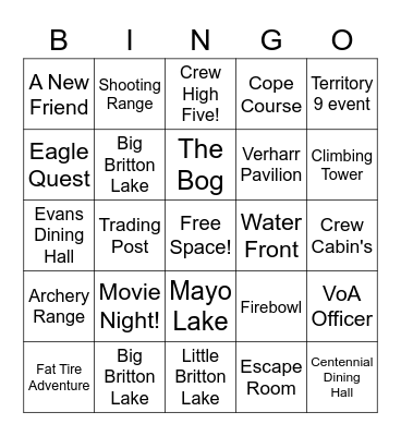 Kickback Bingo! Bingo Card