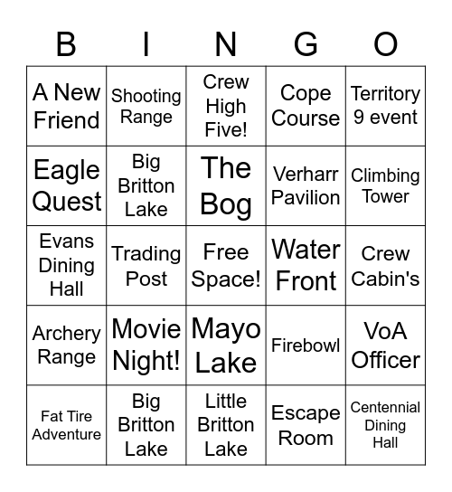 Kickback Bingo! Bingo Card