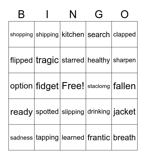 Madison Bingo Card