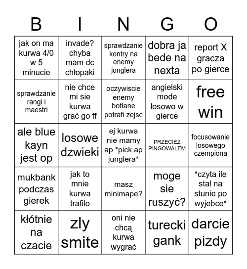 Vito Bingo Card