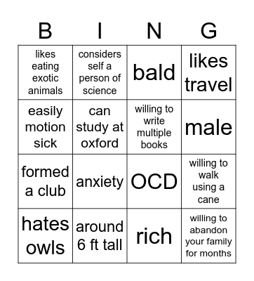 Darwingo Bingo Card