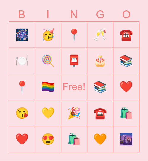 Palentine's Day Bingo Card